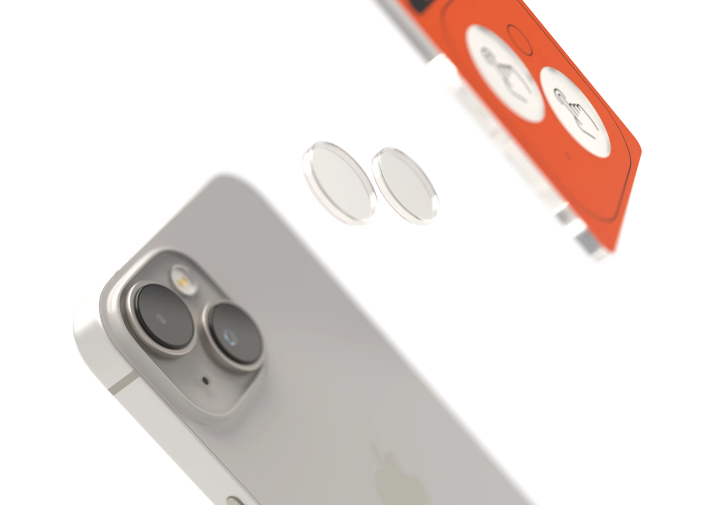 Bezbłędny montaż dwóch szkieł hartowanych Notomi na obiektywach aparatu iPhone 17 za pomocą aplikatora.